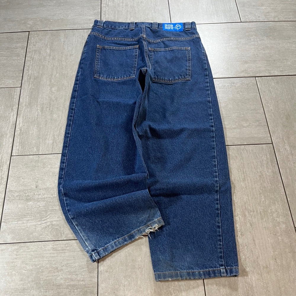 Polar Skate Co Big Boy Jeans Dark Blue Baggy Denim Skater Pants Mens Size M